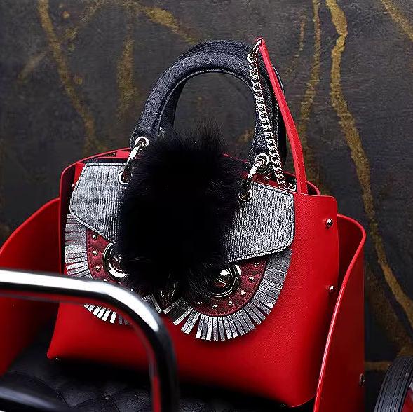 WANACCESSORY Owl Bag Reversible Flip Use Bag Red Dazzling Color Bag Tote Shoulder Crossbody Bag