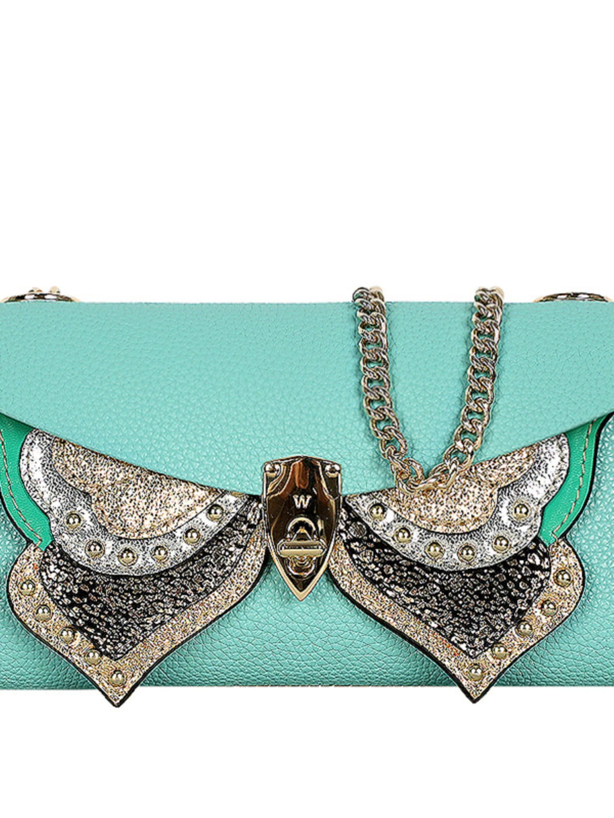 WANACCESSORY Blue Silver Double sided Two tone Owl Face Changing One Shoulder Oblique Cross Envelope Bag Original Design