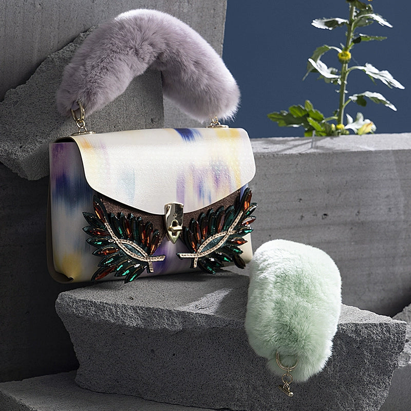 WANACCESSORY's 2022 Autumn/Winter New Color Rex Rabbit Hair Handle facelift Bag Accessories Original Design