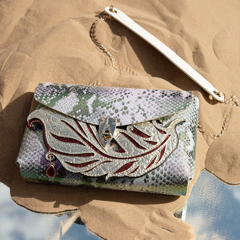 WANACCESSORY Double sided Two tone White Owl facelift One Shoulder Crossbody Letter Envelope Original Design