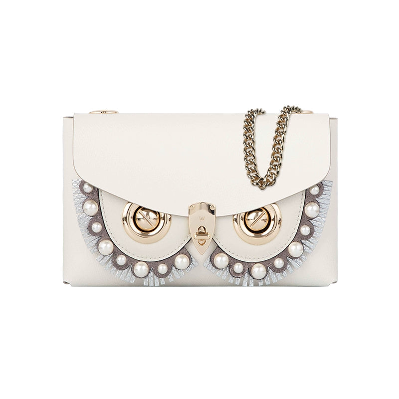 WANACCESSORY Double sided Two tone White Owl facelift One Shoulder Crossbody Letter Envelope Original Design