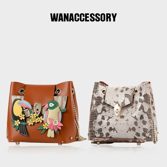 WANACCESSORY Double-sided Cowhide Face changing Bag BAQUET Small Bucket Bag Original Designer ALIAS