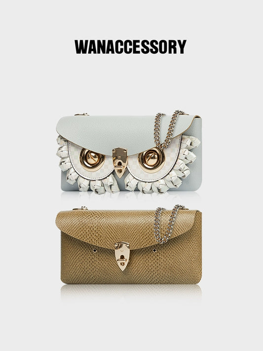 WANACCESSORY 2023 plum green red ti double-sided two-color face changing owl envelope bag crossbody bag