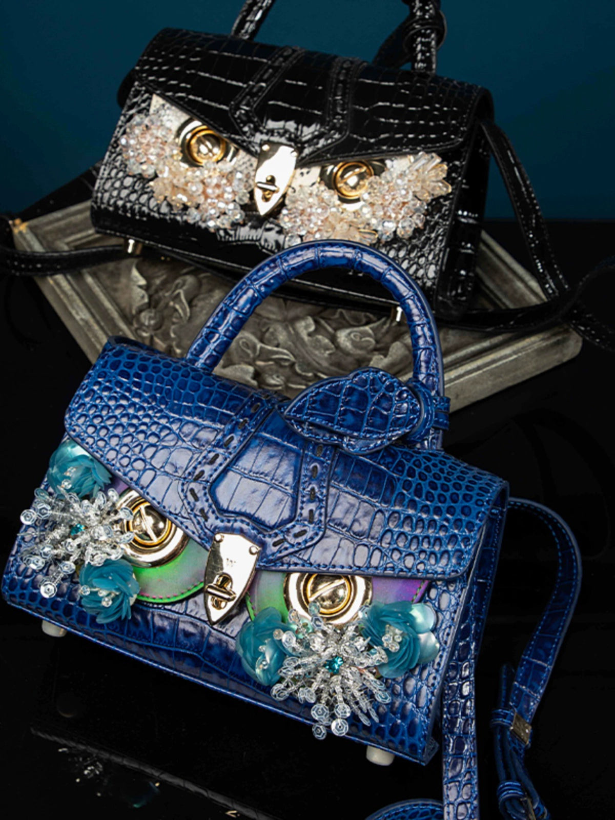 WANACCESSORY's new cowhide patent leather facelift owl crossbody handbag with original design