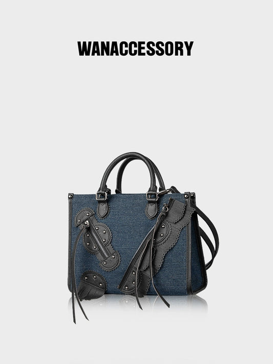 WANACCESSORY 2023 Women's Bag Denim Series TOTE handbag messenger bag waist bag chest bag Wonton