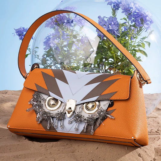 WANACCESSORY Brand New Women's Bag Contrast Series Cowhide Owl Face changing Bag Original Design Brand