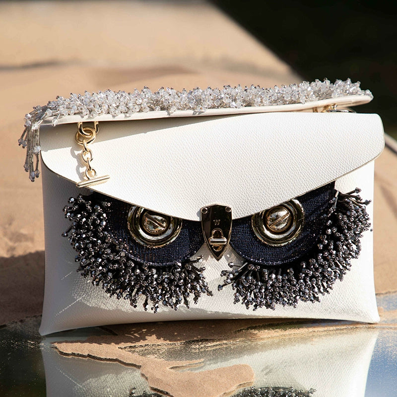 WANACCESSORY Double sided Two tone White Owl facelift One Shoulder Crossbody Letter Envelope Original Design