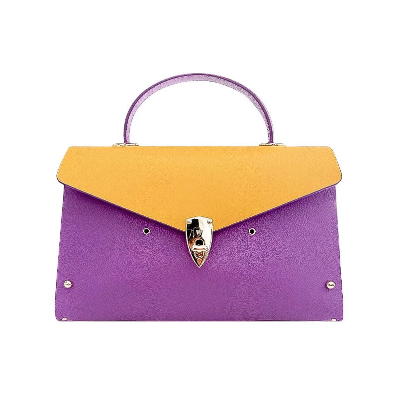 WANACCESSORY DOUBLE-SIDED TWO-COLOR OWL FACE CHANGING PURPLE YELLOW ENVELOPE BAG ALIAS SERIES ORIGINAL DESIGN