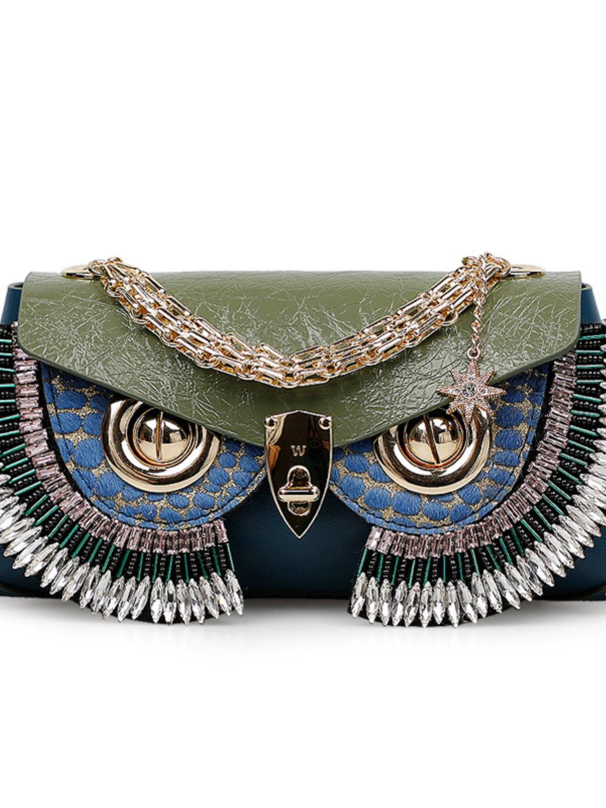 WANACCESSORY Wankou Manon double-sided color matching cowhide owl face changing small bag ALIAS series