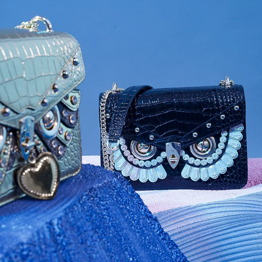 WANACCESSORY New Crocodile Pattern Cowhide facelift Owl Xiao Fang Wine God Bag Original Designer