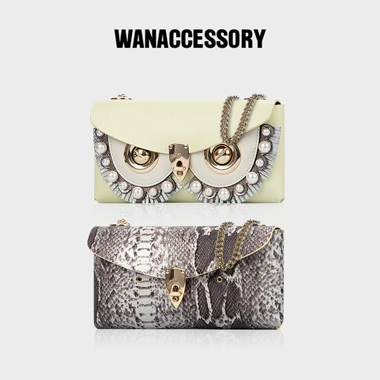 WANACCESSORY Wankou double-sided two-color shoulder slung envelope bag owl face changing bag ALIAS series