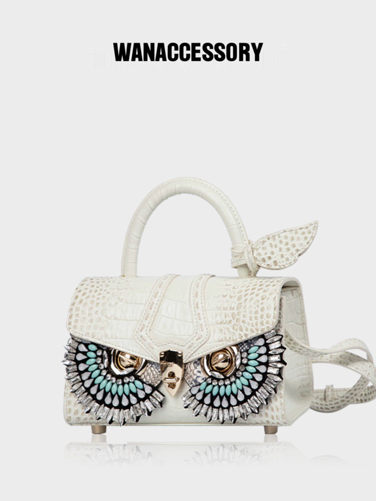 WANACCESSORY's new cowhide patent leather facelift owl crossbody handbag with original design