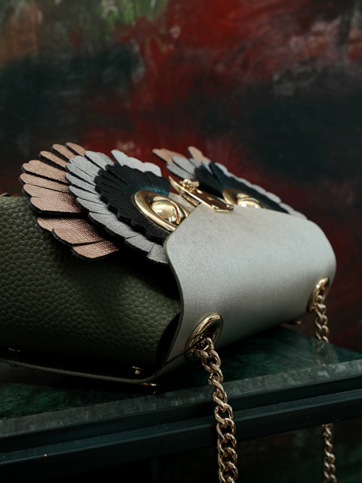 WANACCESSORY Wankou Manon double-sided color matching cowhide owl face changing small bag ALIAS series