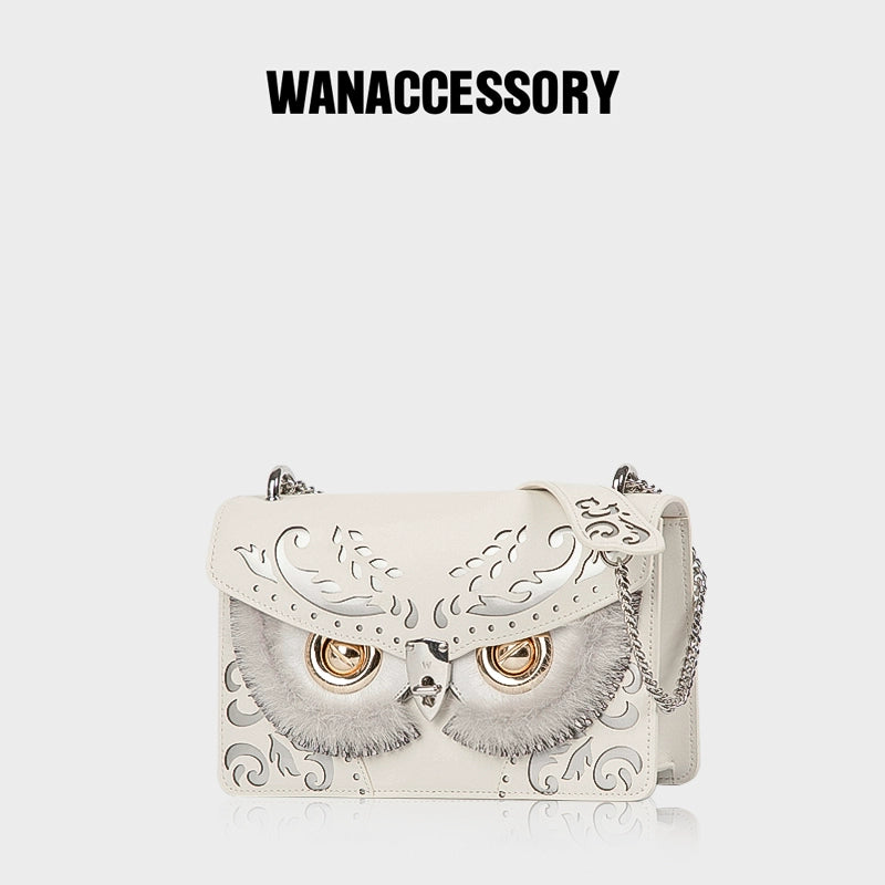 WANACCESSORY Hollow Out New Women's One Shoulder Face Changing Crossbody Bag Original by Owl Face Changing Dionysus