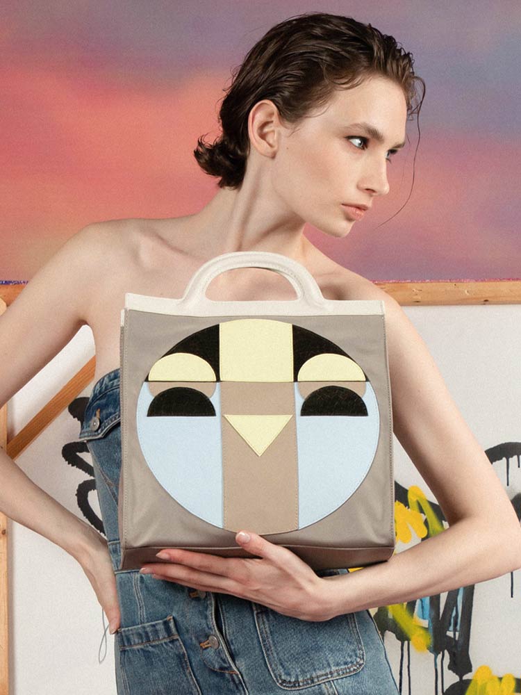 Geo-Collage Document Tote Bag