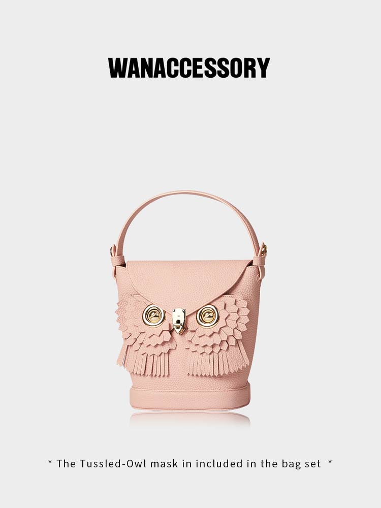 Tussled-Owl Bucket Bag Set