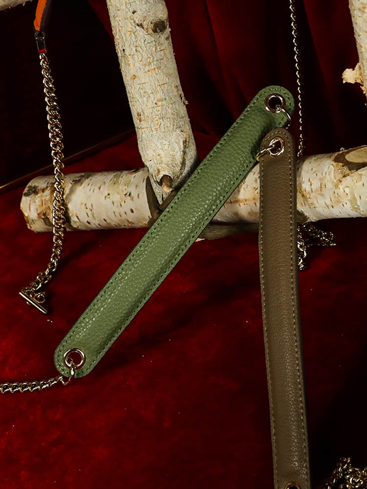 Leather And Chain Shoulder Strap