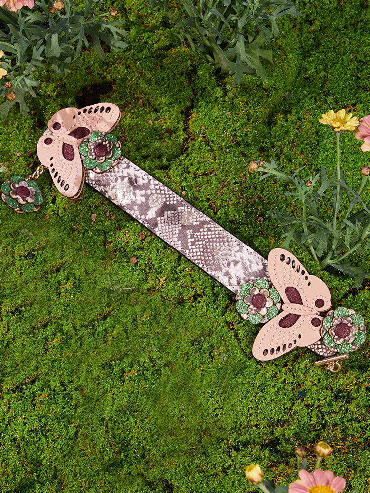 Butterfly And Tulipa Leather Handle