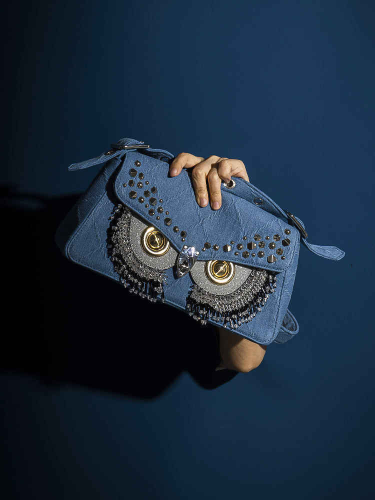 Wedge Bag-Studs on Denim