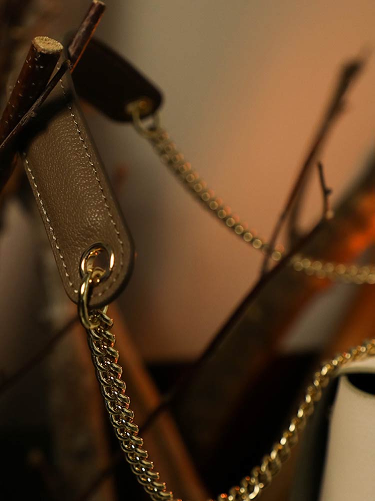 Leather And Chain Shoulder Strap