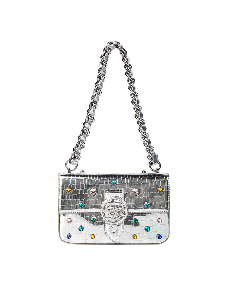 W-Plaque Crystal-Embellished Bag