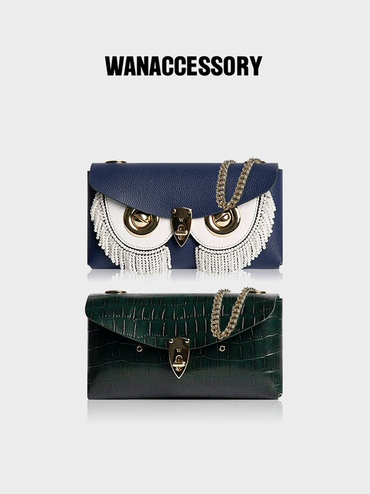 WANACCESSORY 2022 Autumn/Winter Double sided Two tone Owl facelift bag with new color scheme original design