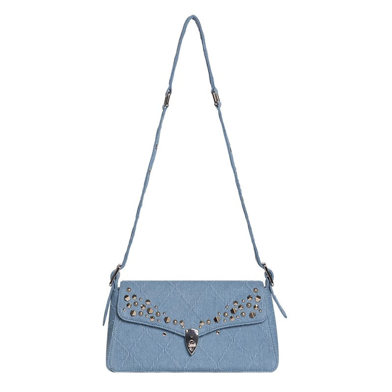 Wedge Bag-Studs on Denim