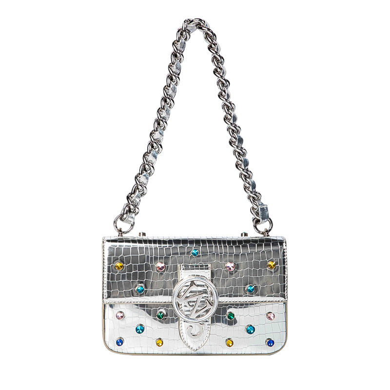 W-Plaque Crystal-Embellished Bag